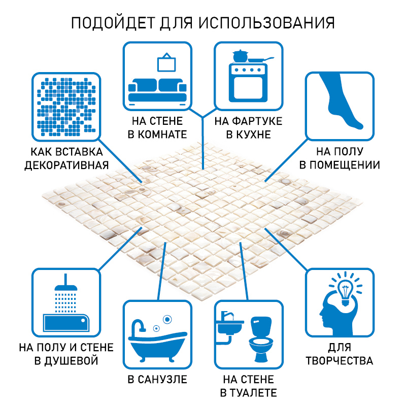 Изображение товара Мозаика Natural SME-01-15 30.5x30.5 бежевый ракушка для интерьера