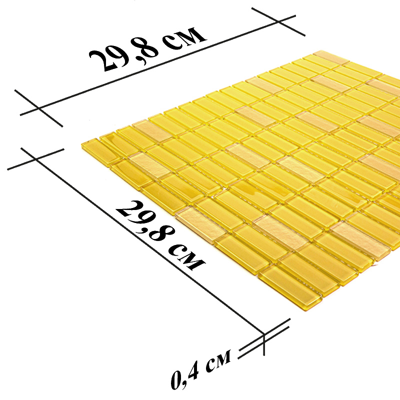 Изображение товара Мозаика Natural SML-064 29.8x29.8 жёлтая стеклянная с эффектами для интерьера и бассейнов