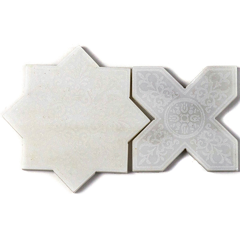 Изображение товара Мозаика Skalini PNT-1-(white) 9.2x18.4 мрамор глянцевая белая