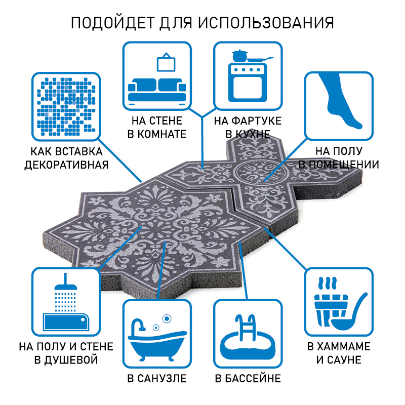 Изображение товара Мозаика Skalini PNT-2-(BLACK) 9.2x18.4 глянцевая премиум мозаика для интерьера и бассейна