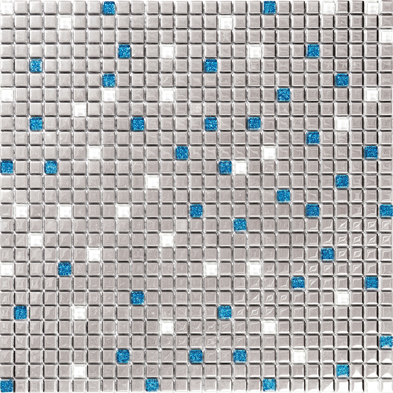 Изображение товара Мозаика Vidromar VGM-01-Saphire 30x30 серый стеклянная глянцевая внутренняя отделка