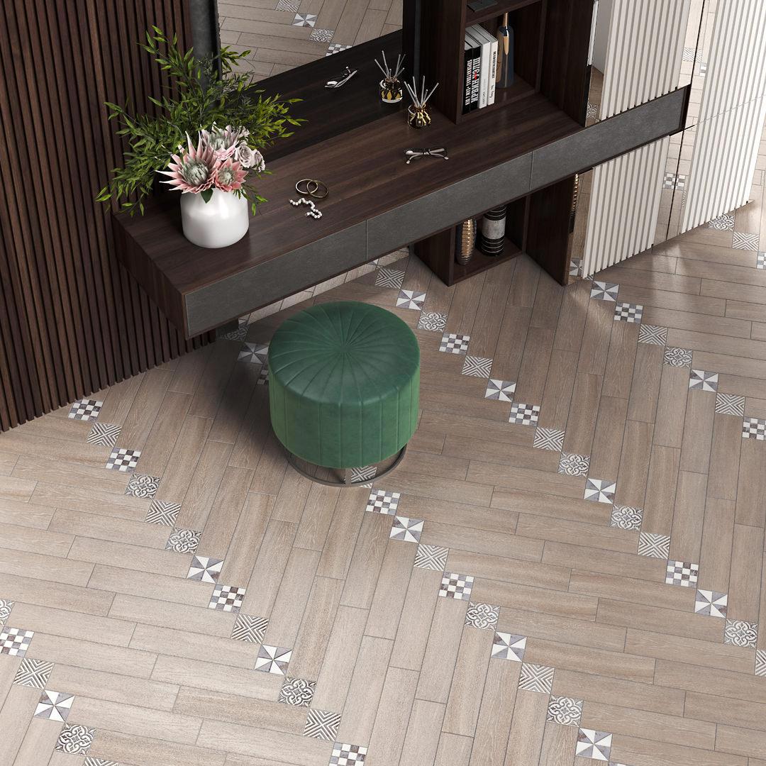 Изображение товара Керамический гранит Kerama Marazzi Вяз бежевый темный 9.9x40.2см, цена за упаковку