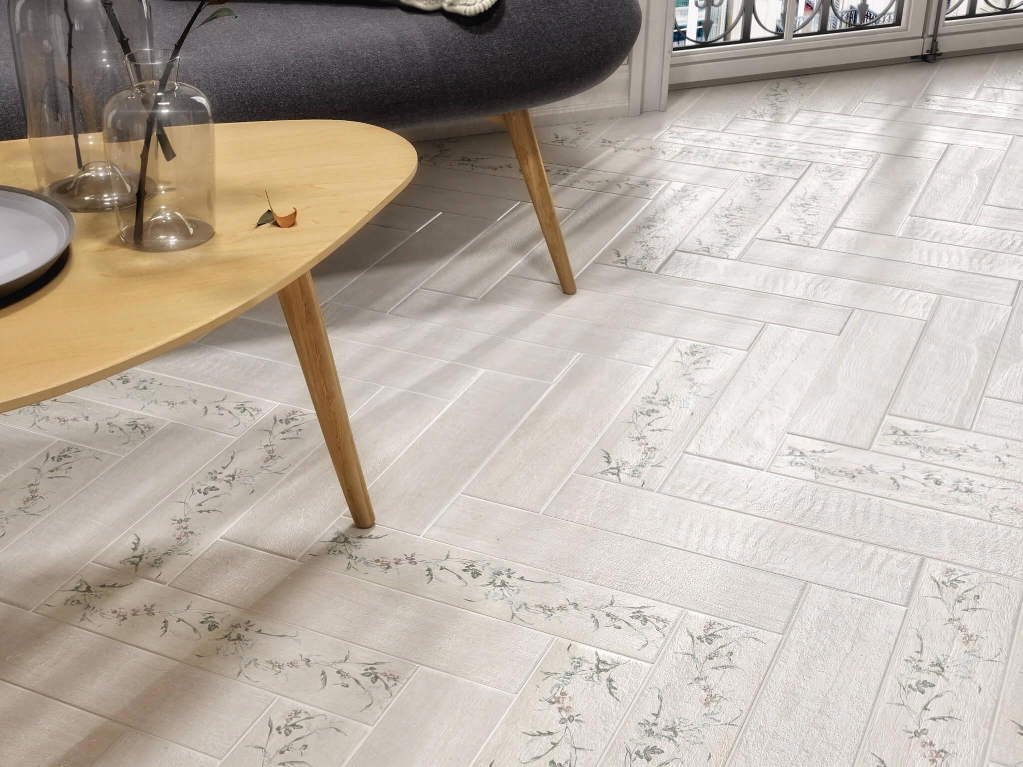Изображение товара Керамический гранит Kerama Marazzi Кантри Шик белый 9.9x40.2 см