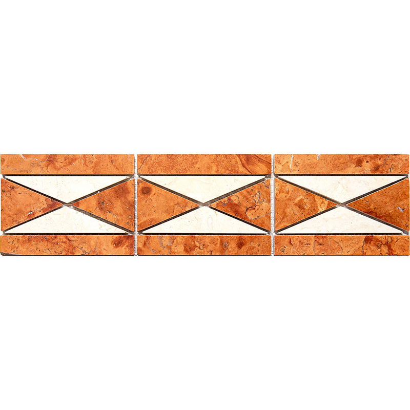 Изображение товара Декоративная мозаика Natural из мрамора оранжевая 30x7.5 см