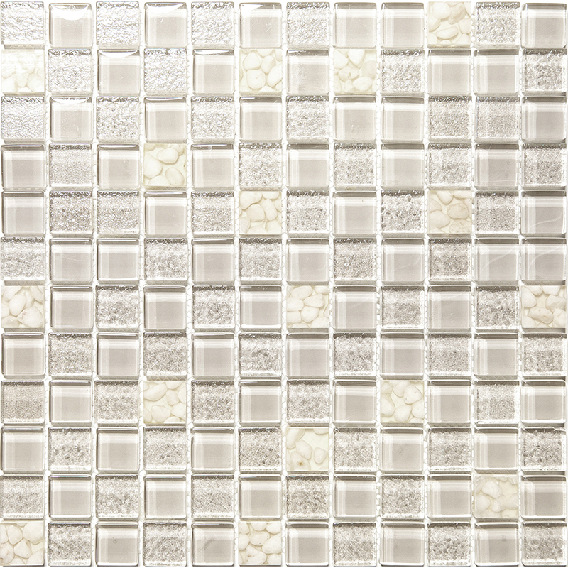 Изображение товара Декоративная стеклянная мозаика Natural Flowers 29.8x29.8 см бежевый эффект кракле