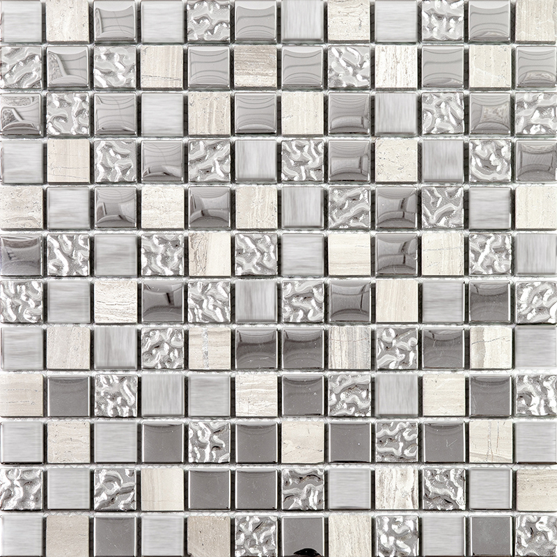 Изображение товара Декоративная мозаика NATURAL 29.8x29.8 см серый глянцевый комбинированная отделка