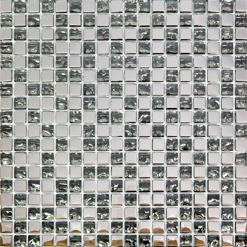 Изображение товара Декоративная стеклянная мозаика NATURAL Hi-tech 29.8x29.8 см серый эффект кракле