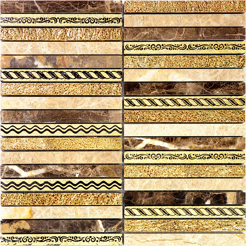 Изображение товара Декоративная мозаика Skalini Golden Line GLN-5-9 мрамор жёлтый 30x30 см