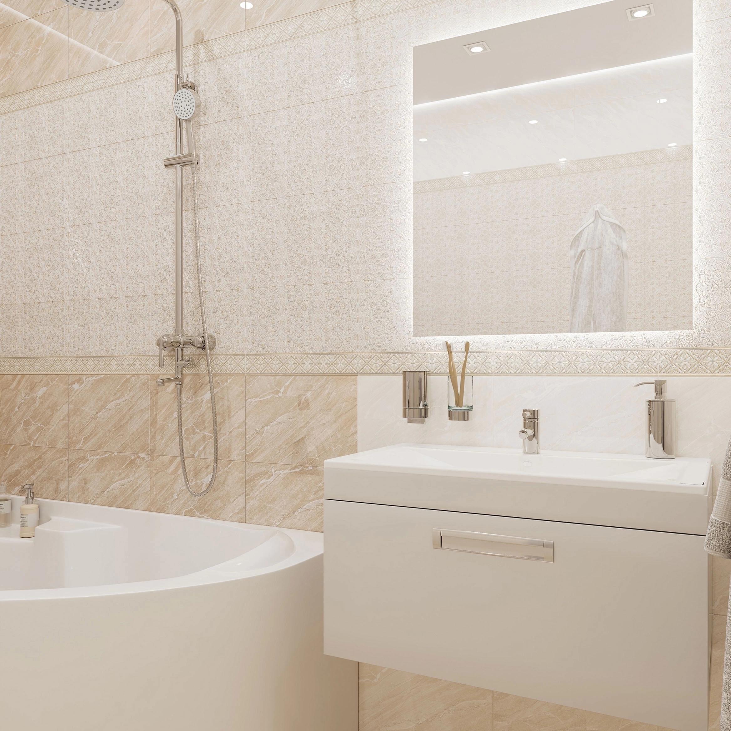 Изображение товара Плитка настенная Global Tile Gestia бежевый 40x27 см