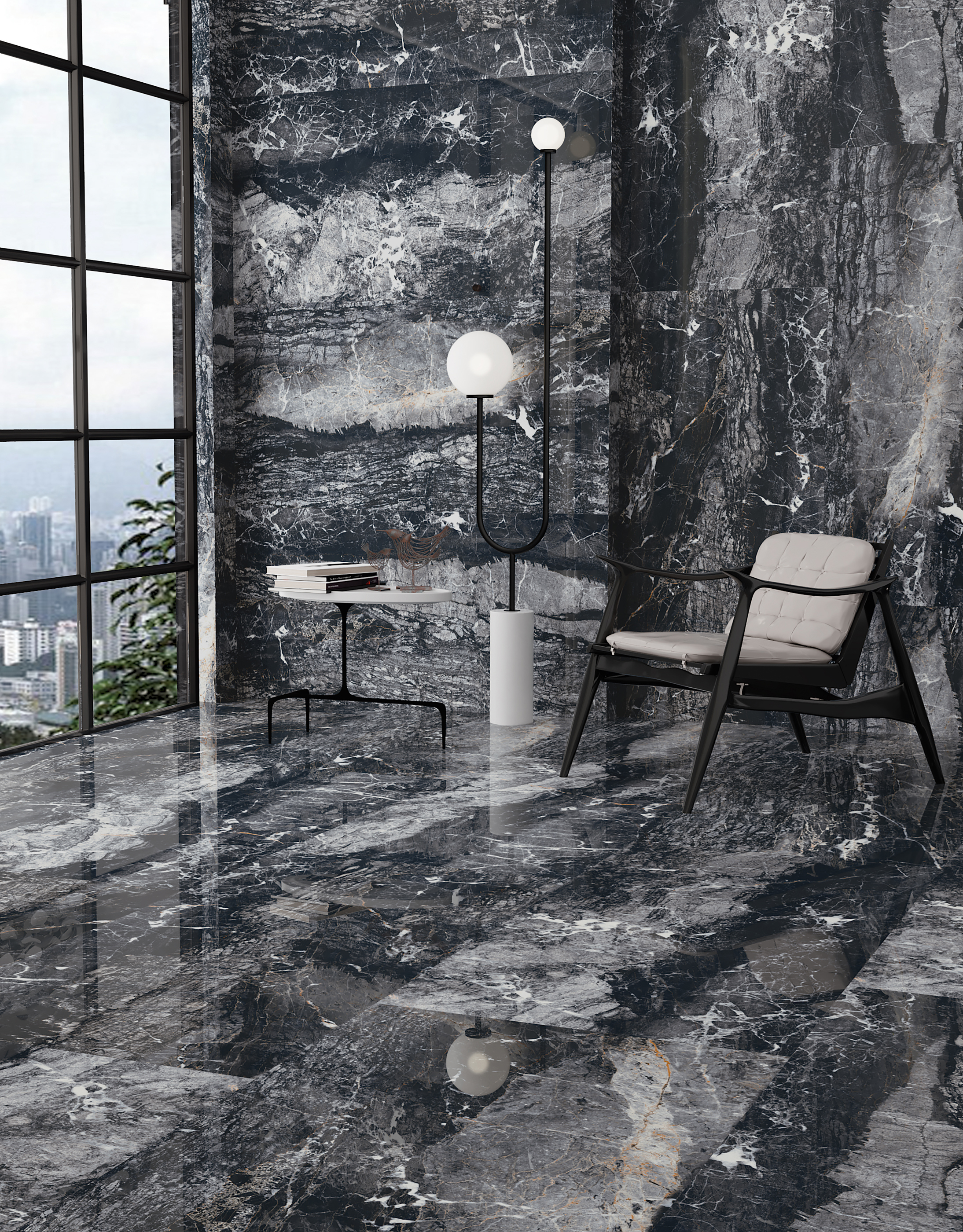 Изображение товара Керамогранит Bien Caribou Black 60x120 см элегантный отделочный материал