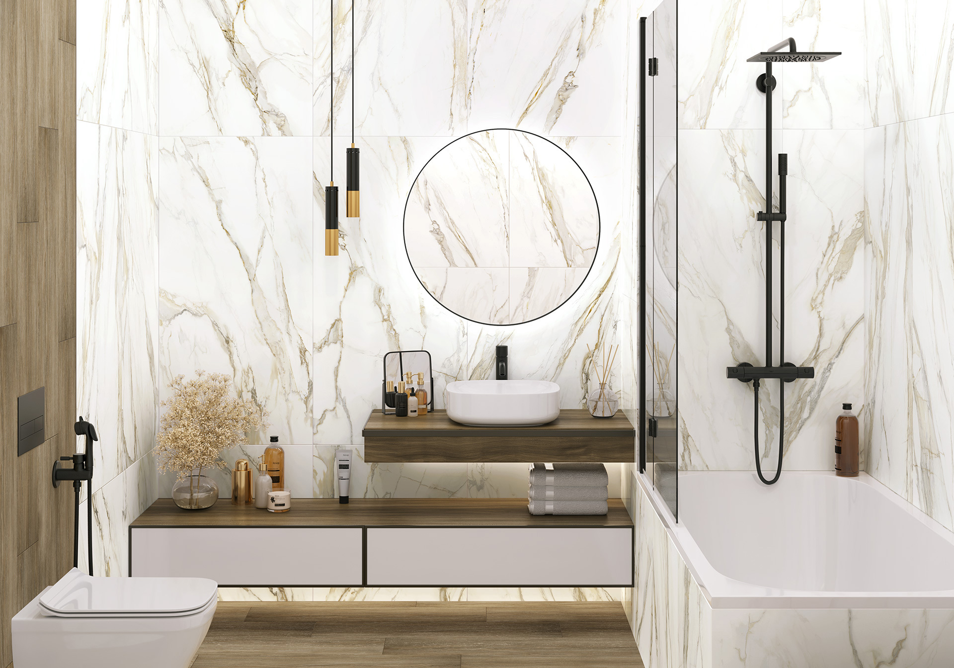 Изображение товара Плитка напольная керамогранит DELACORA Omega Gold 120x60 см матовая