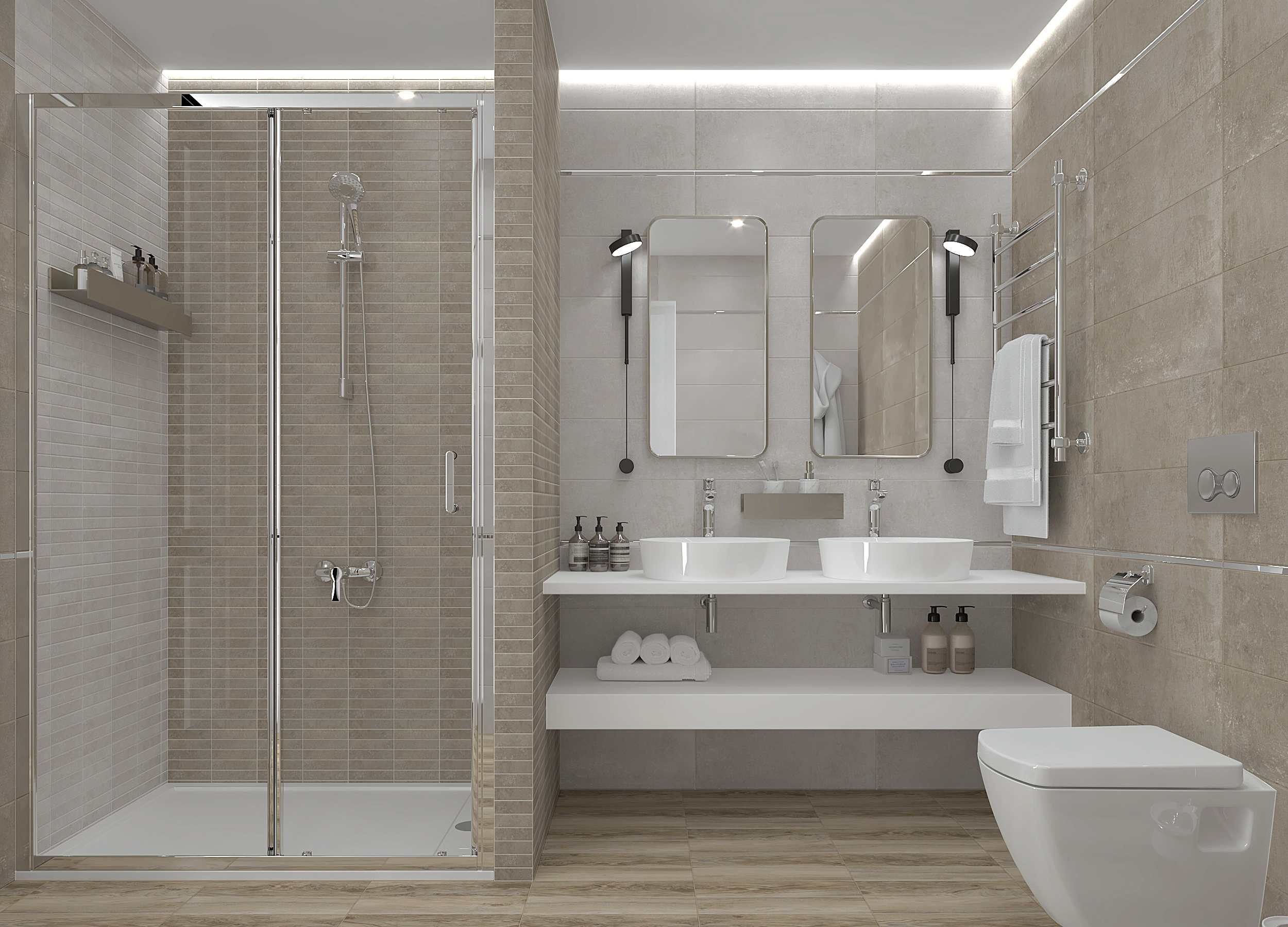 Изображение товара Керамическая настенная плитка Laparet Craft бежевый 20x60 см для стен