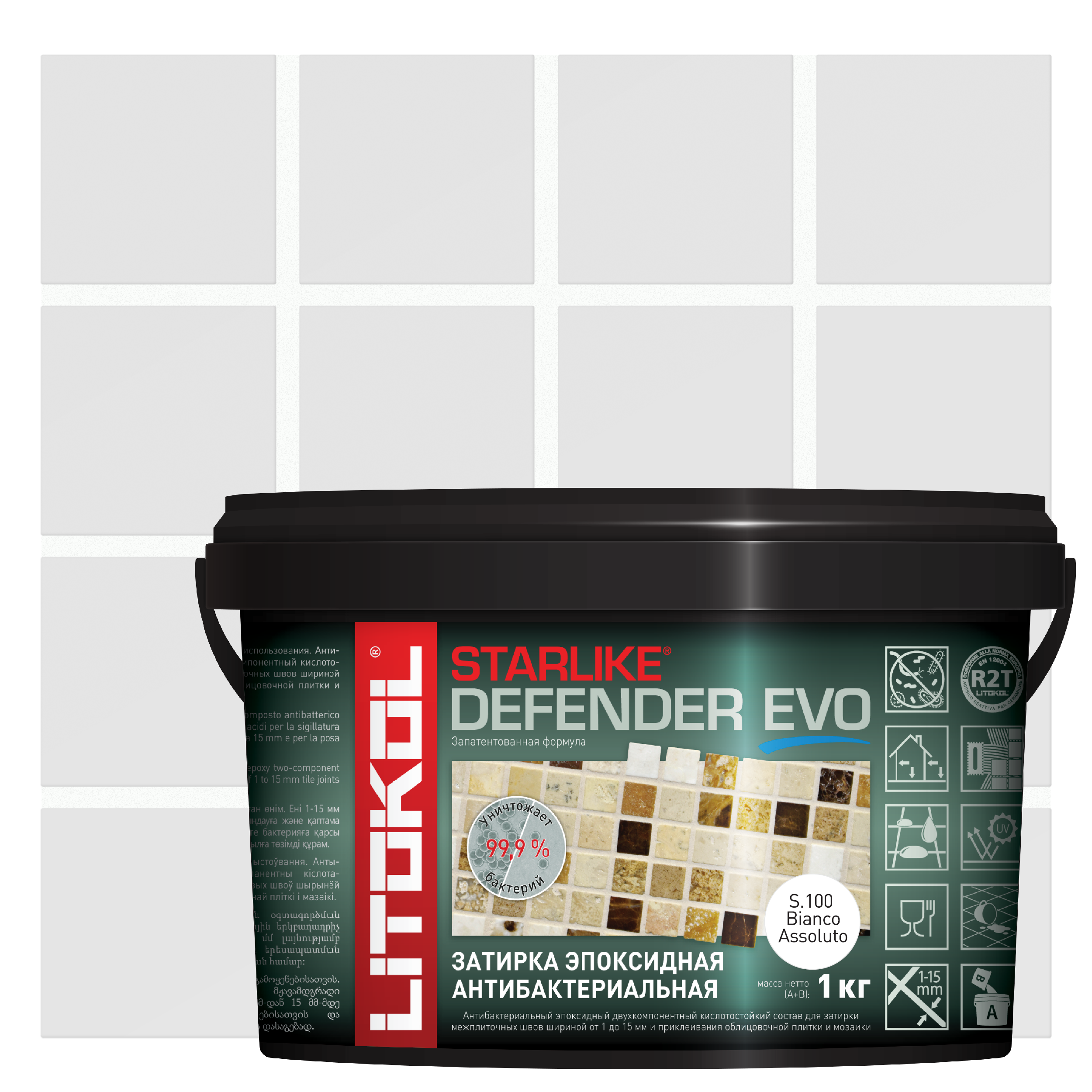Изображение товара Эпоксидная затирка Litokol Starlike Defender Evo S.100 белая, 1 кг