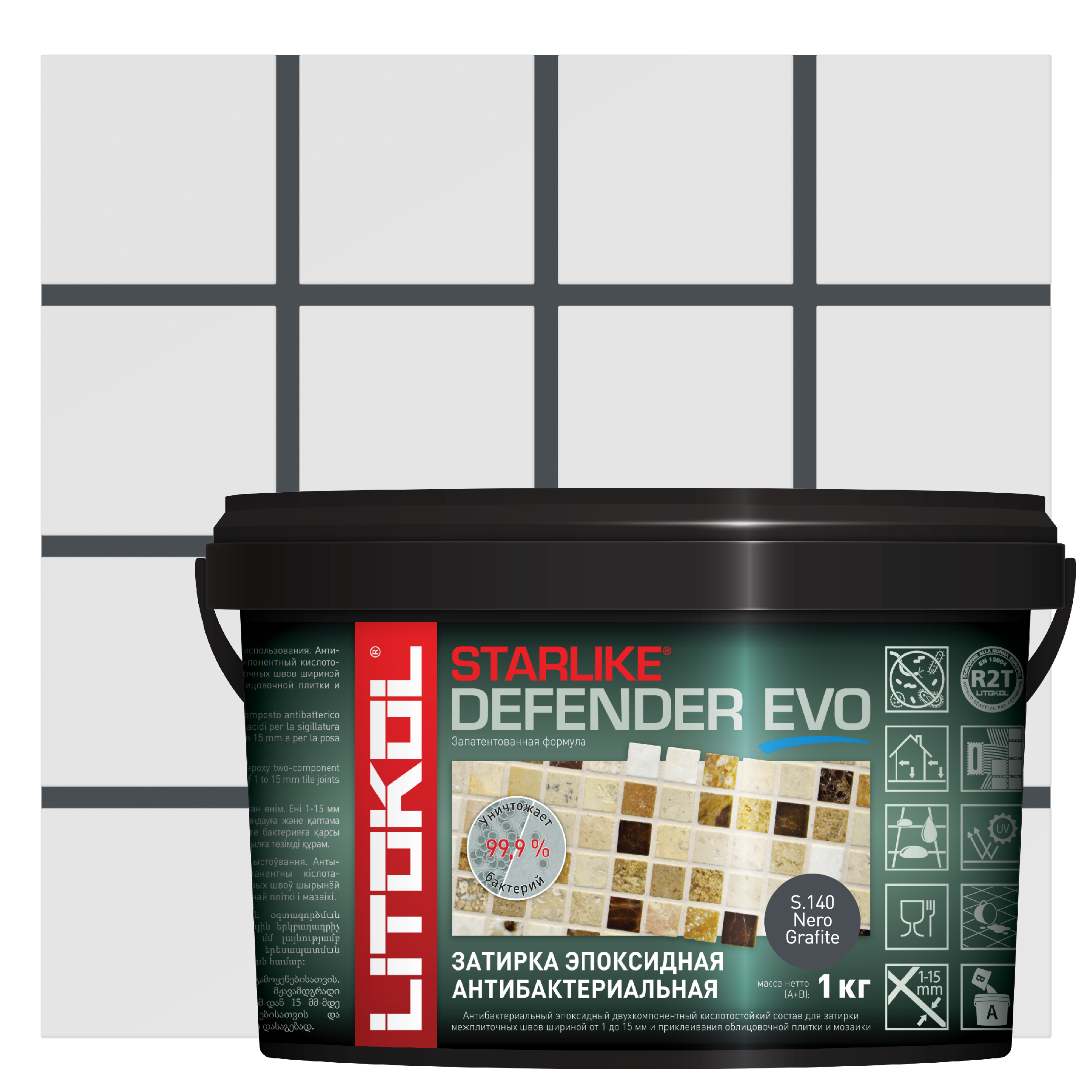 Изображение товара Эпоксидная затирка Litokol Starlike Defender Evo S.140 черный графит 1 кг