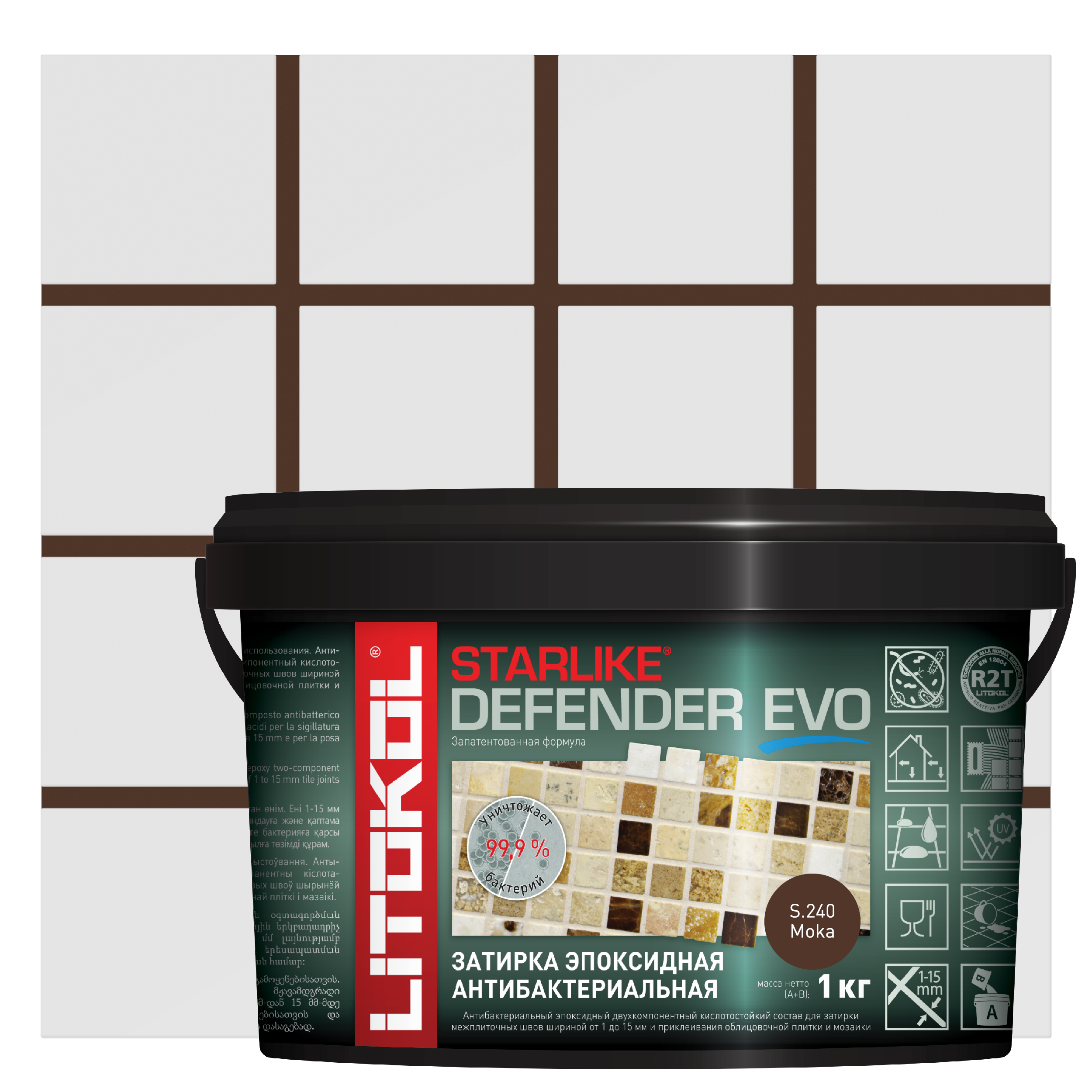 Изображение товара Эпоксидная затирка Litokol Starlike Defender Evo S.240, коричневая, 1 кг