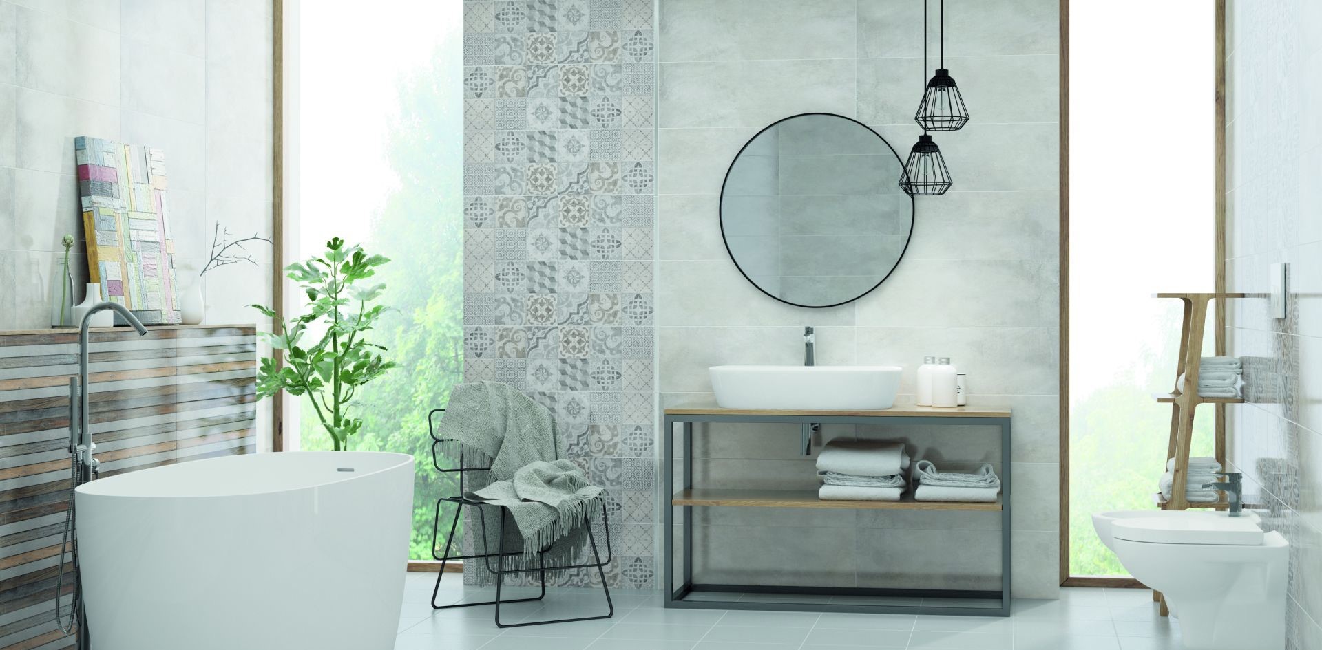 Изображение товара Настенная плитка Ceramika Color Paris 9721 25x75см 1.50м2 цвет серый, цена за упаковку