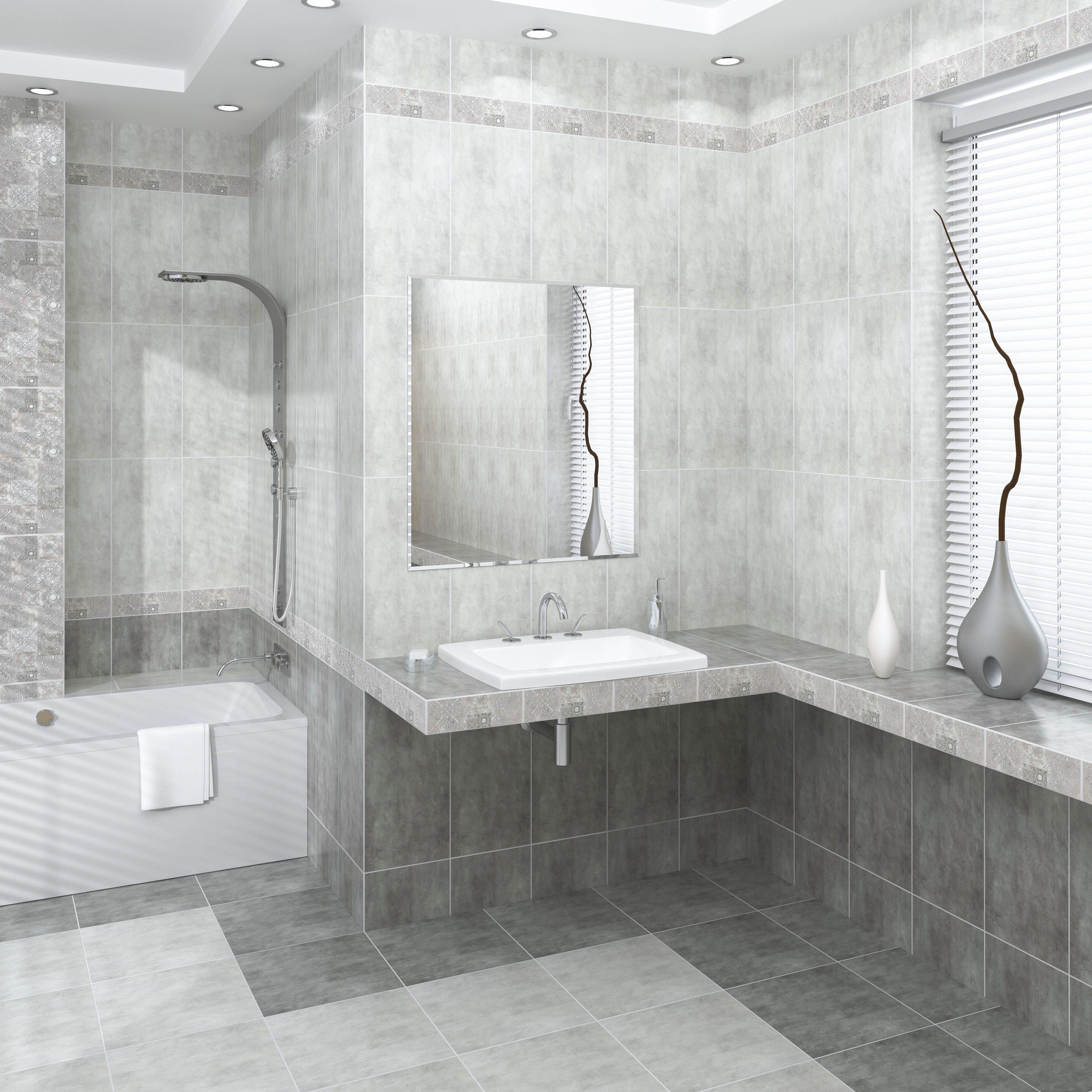 Изображение товара Керамическая плитка Амалфи 12188 30x60 см светло-серый, глазурованная для внутренней облицовки стен