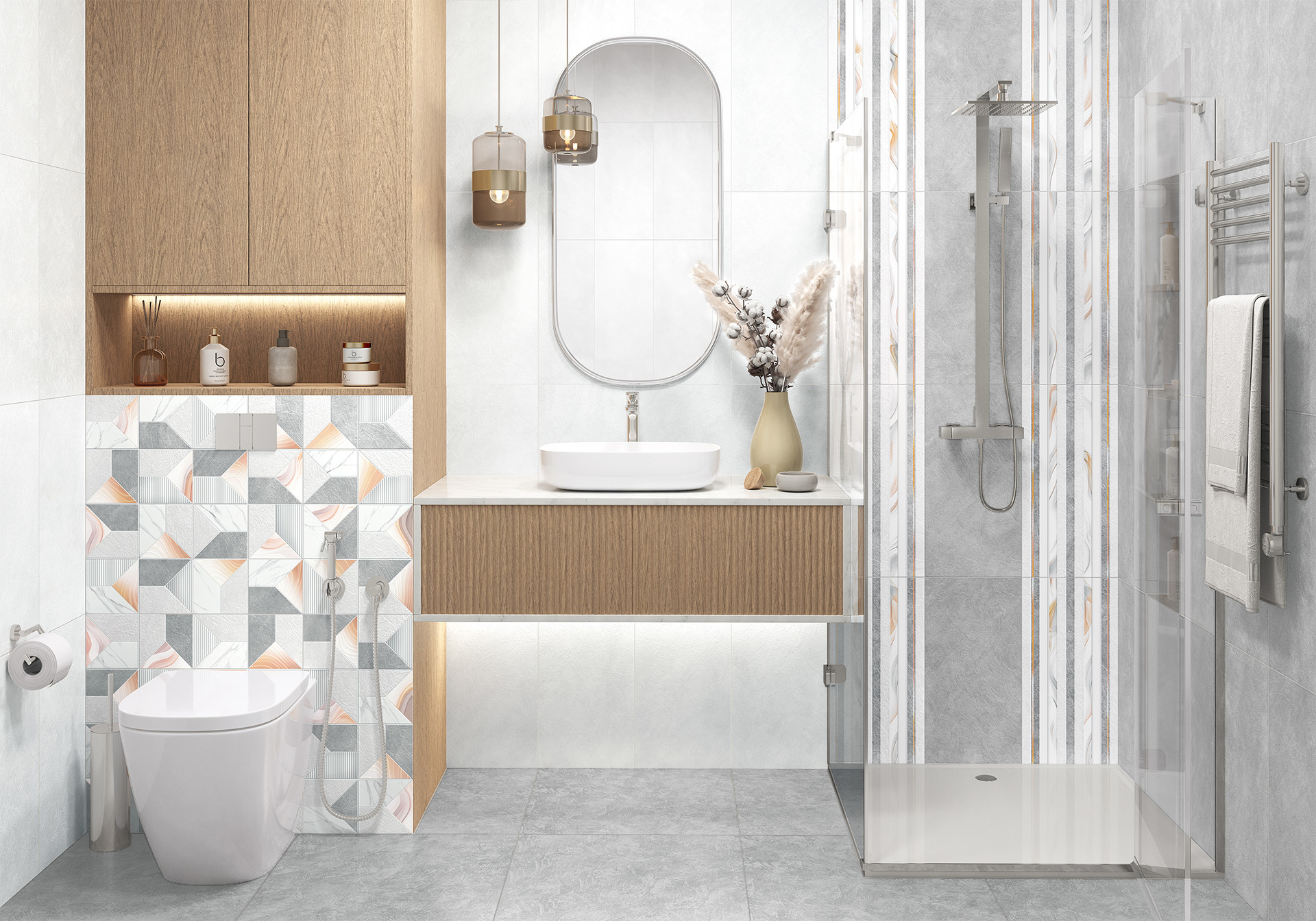 Изображение товара Керамогранит New Trend GP40BLU25L 60x60см серый серебристый эффект бетон