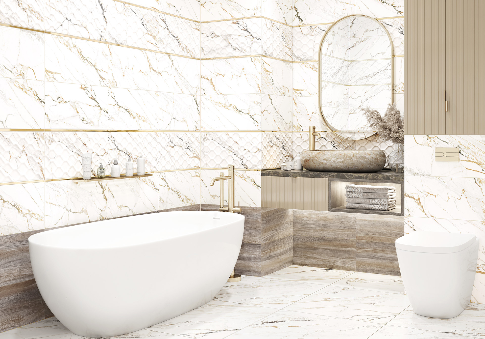 Изображение товара Плитка ALTACERA Detroit 249x500 мм бежево-белая для стен керамическая