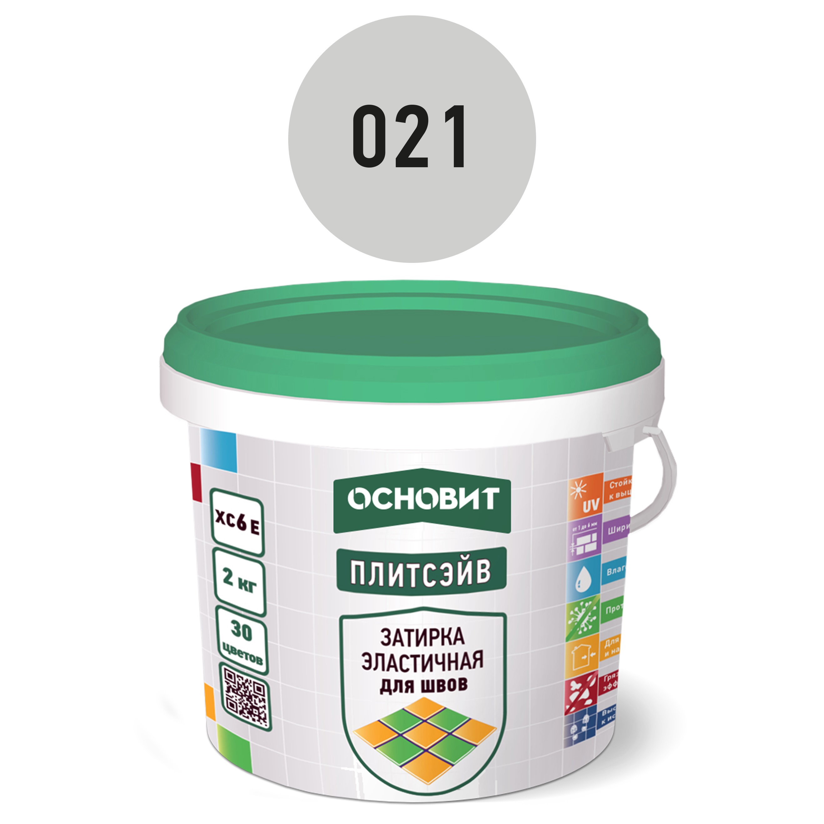 Изображение товара Цементная затирка Основит Плитсэйв XC6 E светло-серый 2 кг для швов 1-10 мм