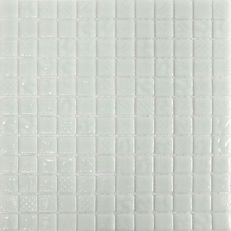 Изображение товара Декоративная мозаика NATURAL белая стеклянная 315x315 мм для интерьера и бассейна