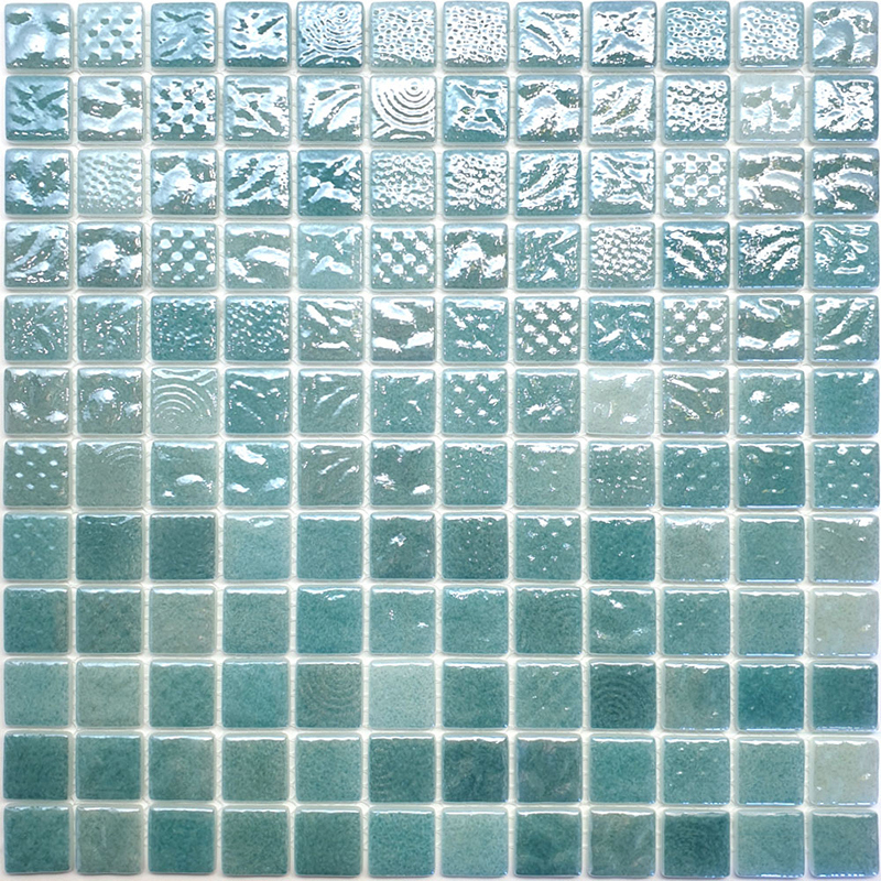 Изображение товара Декоративная мозаика из стекла Natural 31.7х31.7 см зеленая с эффектами