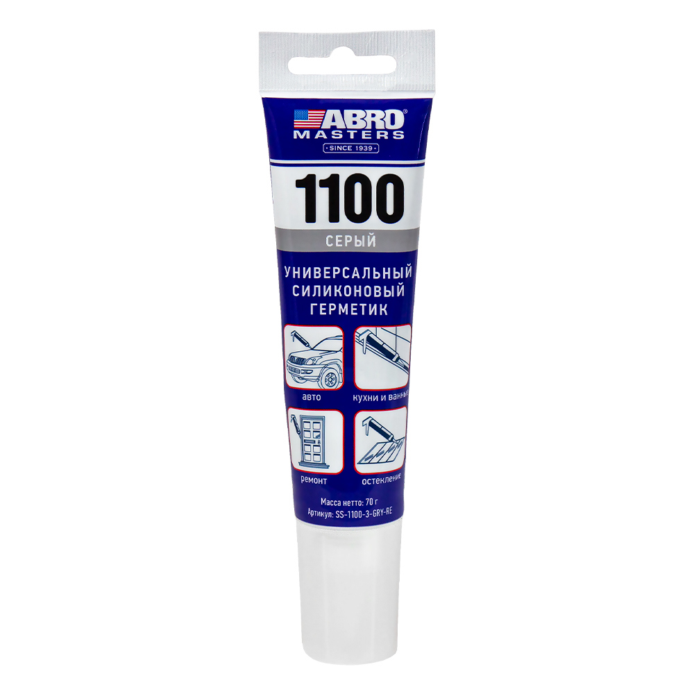 Изображение товара Герметик Abro SS-1100-3-GRY-RE универсальный силиконовый для швов и склеивания
