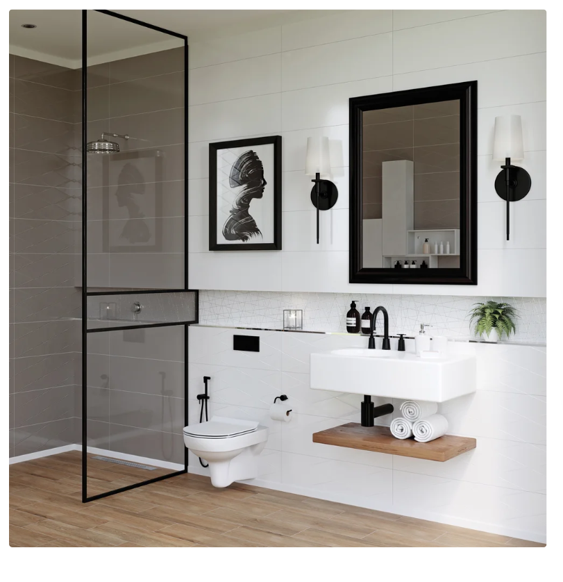 Изображение товара Плитка Cersanit Vegas черная 25x75 см 1.12 м² настенная керамическая