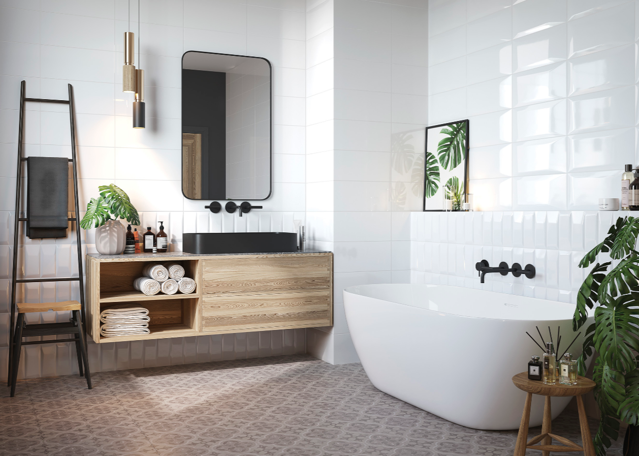 Изображение товара Плитка для стен Cersanit Evolution 20x44 см белая кирпичи структура