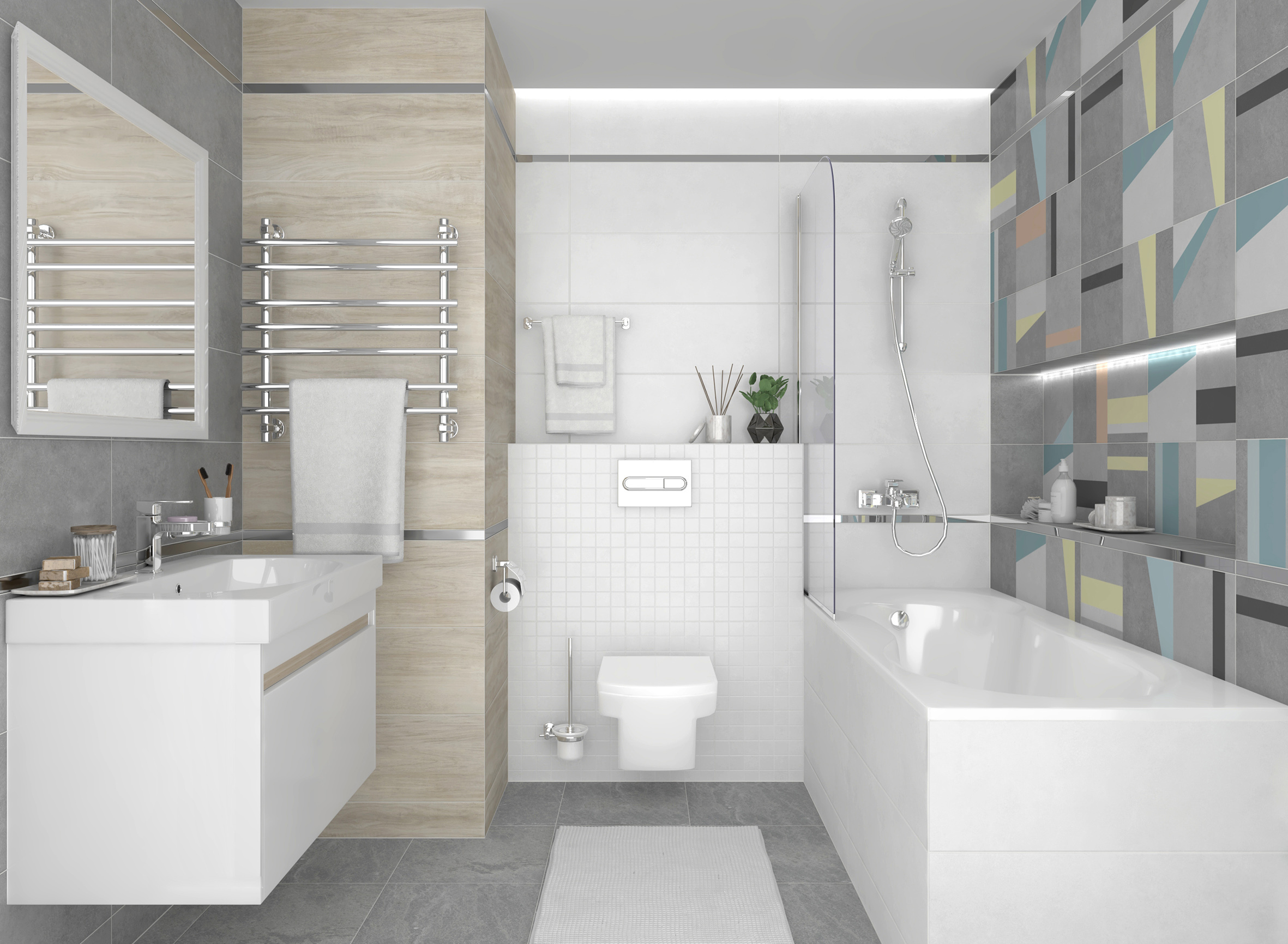 Изображение товара Керамическая плитка Laparet Cement 25x75 см белая