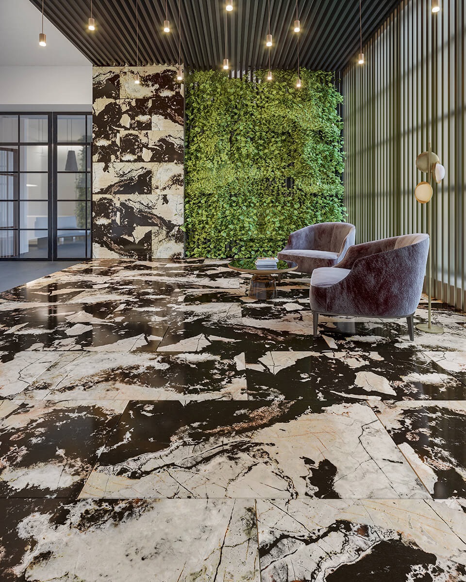 Изображение товара Керамогранит QUA Fenomen Full Lap 60x120 см мраморный для внутренней и наружной облицовки