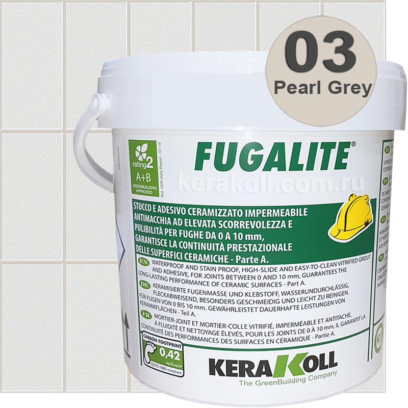 Изображение товара Эпоксидная затирка Kerakoll Fugalite Eco Серый жемчуг 3 кг Изображение товара Эпоксидная затирка Kerakoll Fugalite Eco Серый жемчуг 3 кг