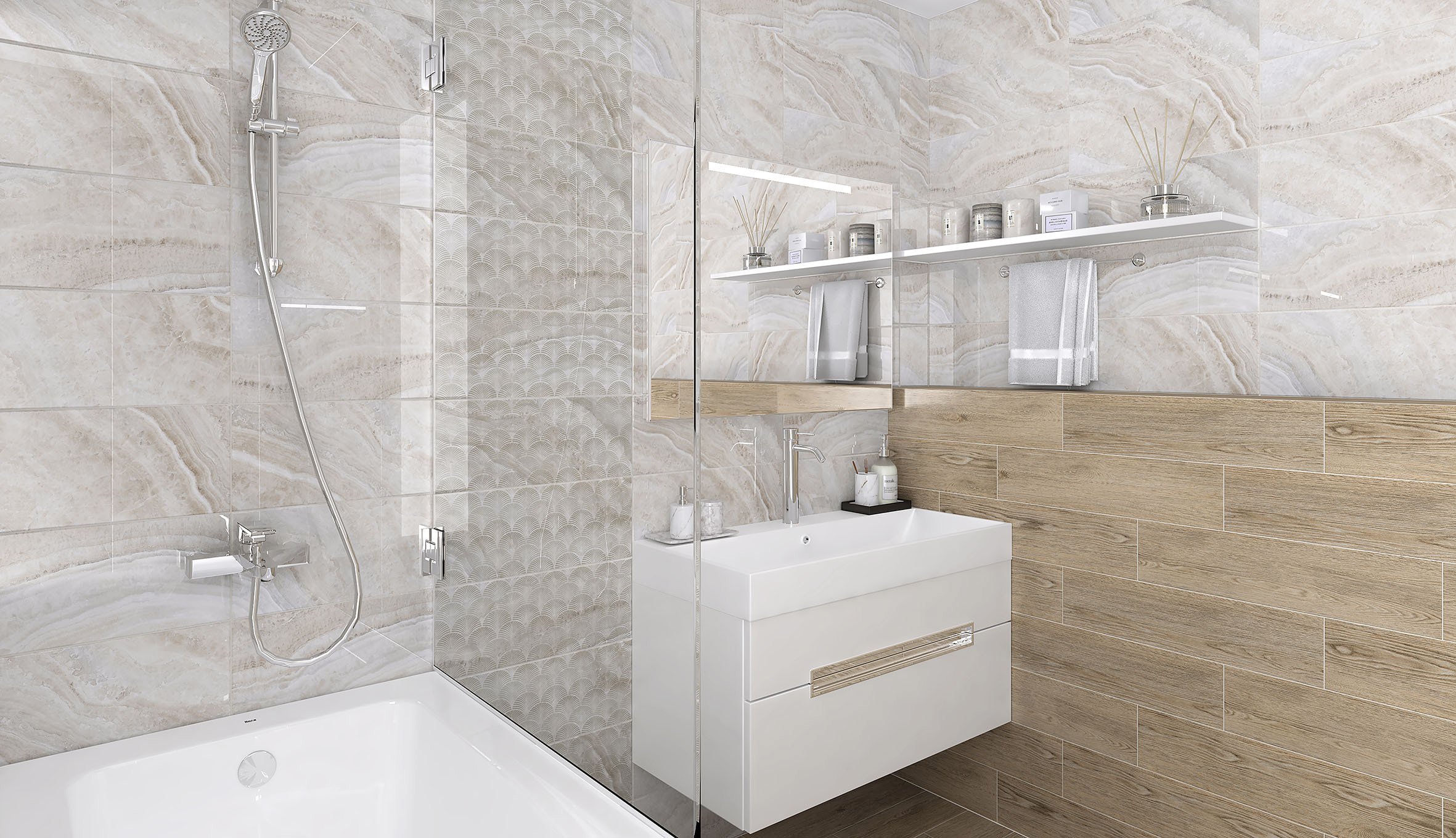 Изображение товара Керамическая плитка Laparet Soft х9999284086 20x50см 1.1 м² цвет бежевый, цена за упаковку