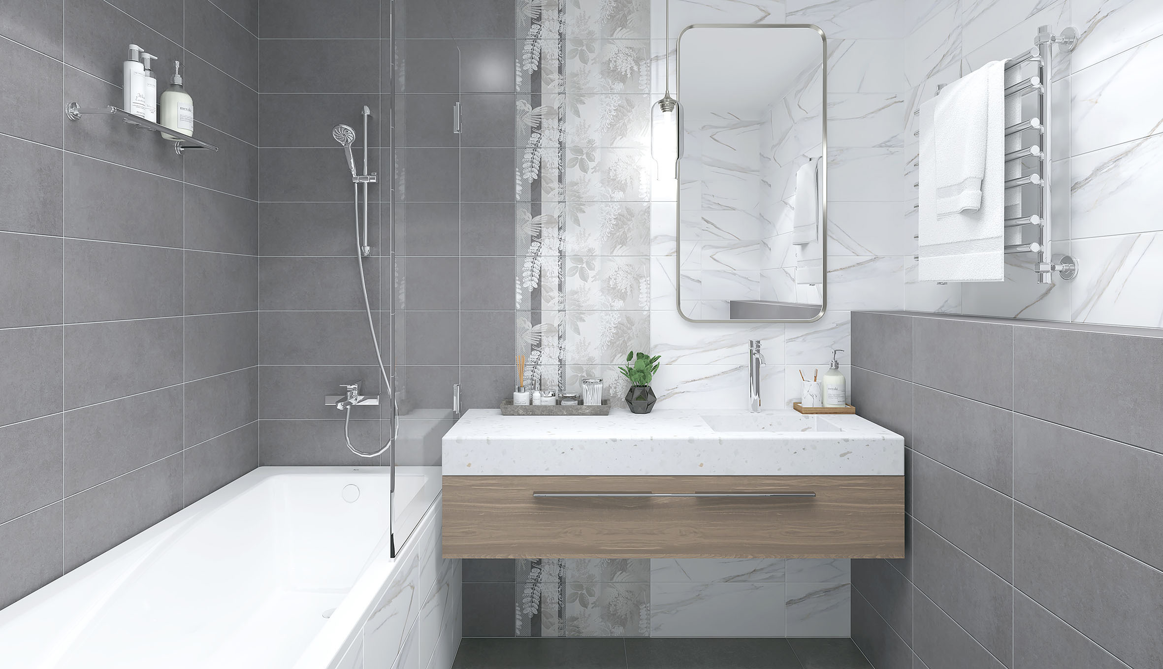 Изображение товара Керамическая плитка Laparet Betonhome х9999284115 20x50см 1.1 м² цвет серый, цена за упаковку