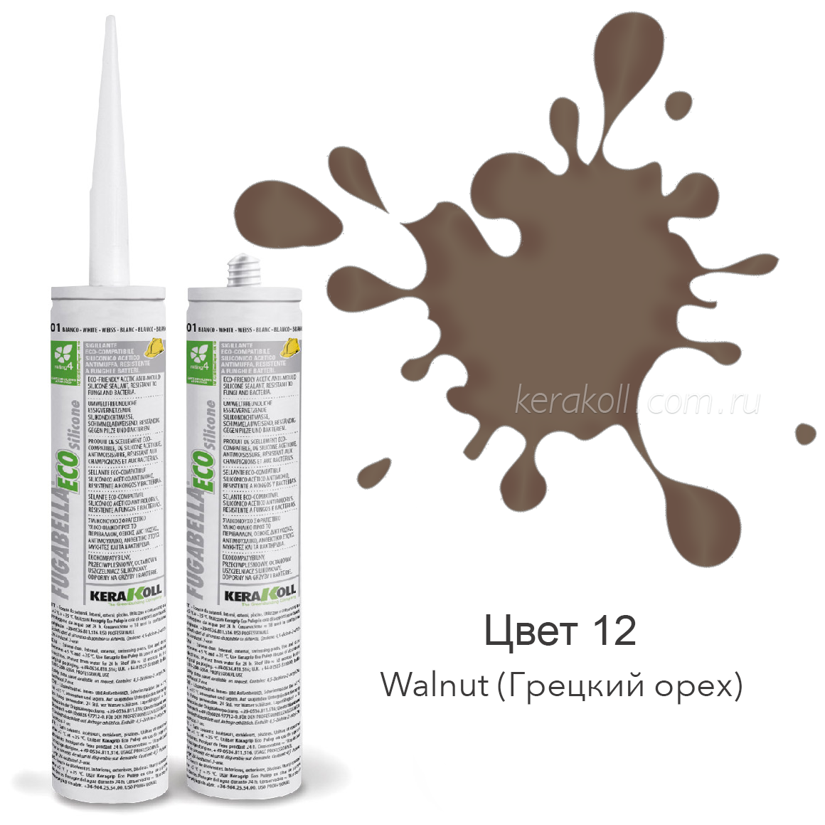 Изображение товара Герметик KERAKOLL FUGABELLA ECO Silicone 12 Walnut 310мл Изображение товара Герметик KERAKOLL FUGABELLA ECO Silicone 12 Walnut 310мл