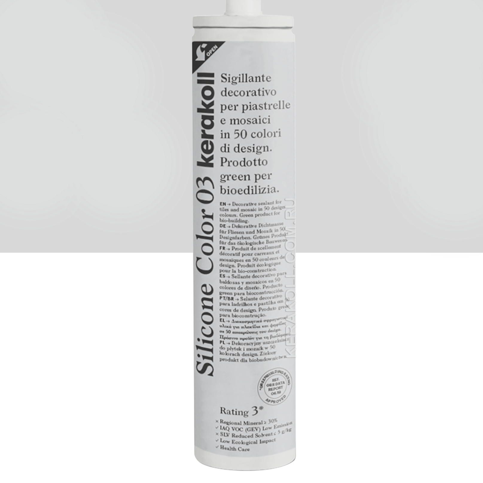 Изображение товара Герметик KERAKOLL SILICONE COLOR 03 Бело-серый 310мл для швов и облицовки