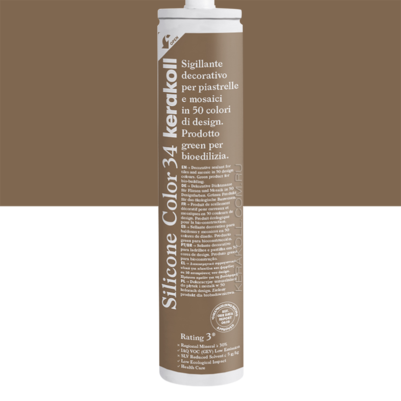 Изображение товара Герметик KERAKOLL SILICONE COLOR 34 бледно-коричневый 310мл для швов и облицовки