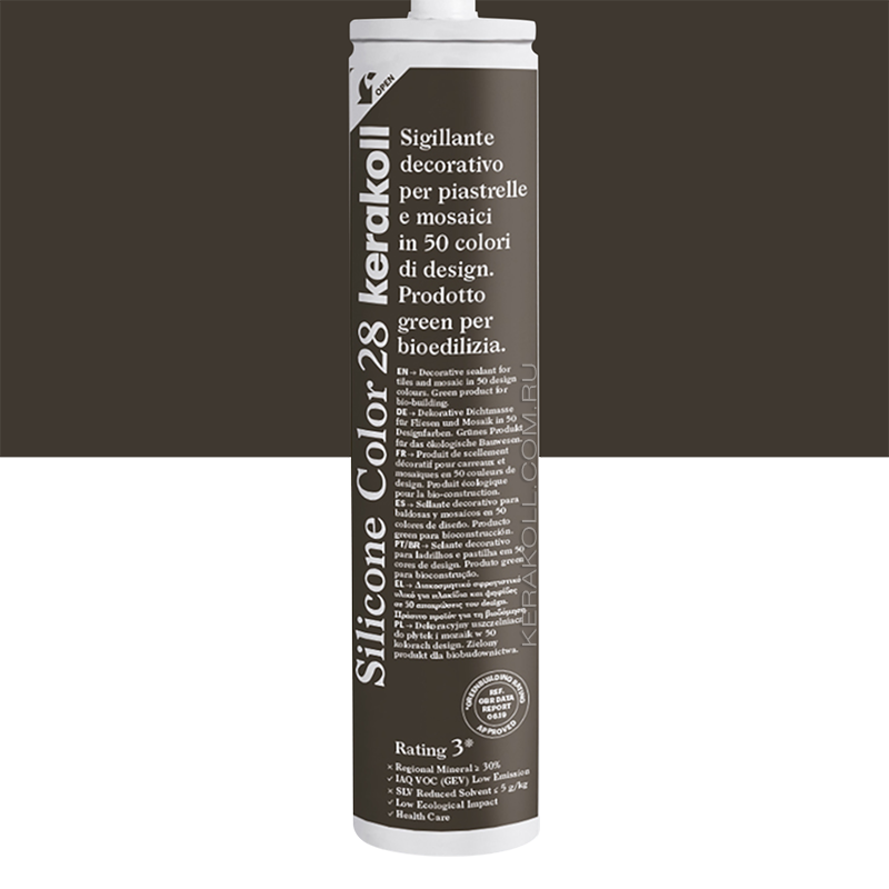 Изображение товара Герметик KERAKOLL SILICONE COLOR 28 Горький шоколад, 310 мл, эластичный и водостойкий