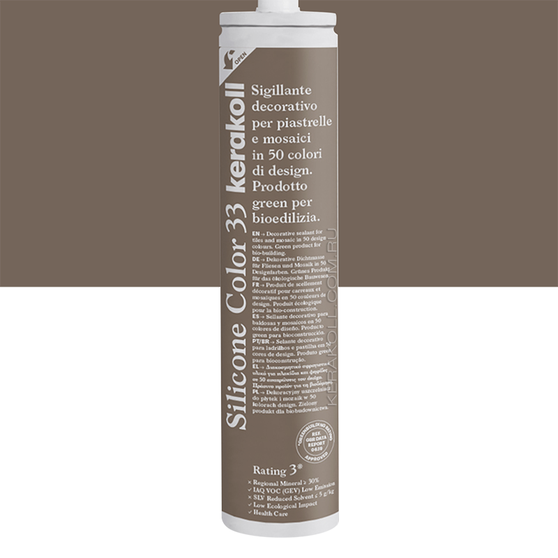 Изображение товара Герметик KERAKOLL SILICONE COLOR 33 бледный серо-коричневый 310 мл для плитки и мозаики