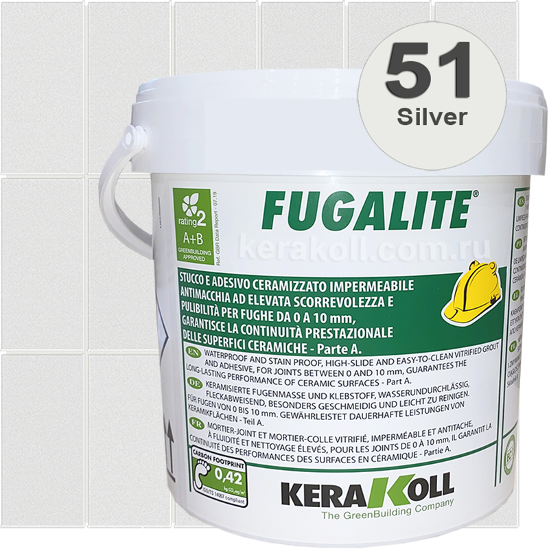 Изображение товара Затирка эпоксидная Kerakoll Fugalite Цвет 51 Silver 3 кг Изображение товара Затирка эпоксидная Kerakoll Fugalite Цвет 51 Silver 3 кг