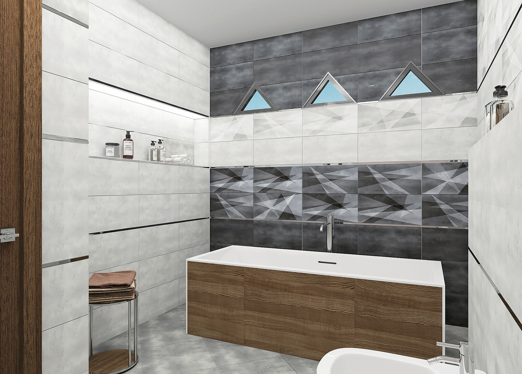 Изображение товара Настенная плитка Altacera WT9SHP00 Deco 24.9x50 см светло-серая
