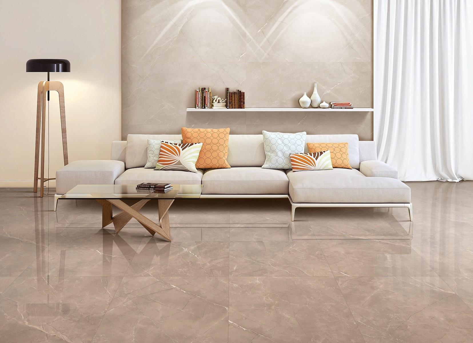 Изображение товара Керамогранит Laparet Vitrum Taupe 60x120 см бежевый для пола и стен