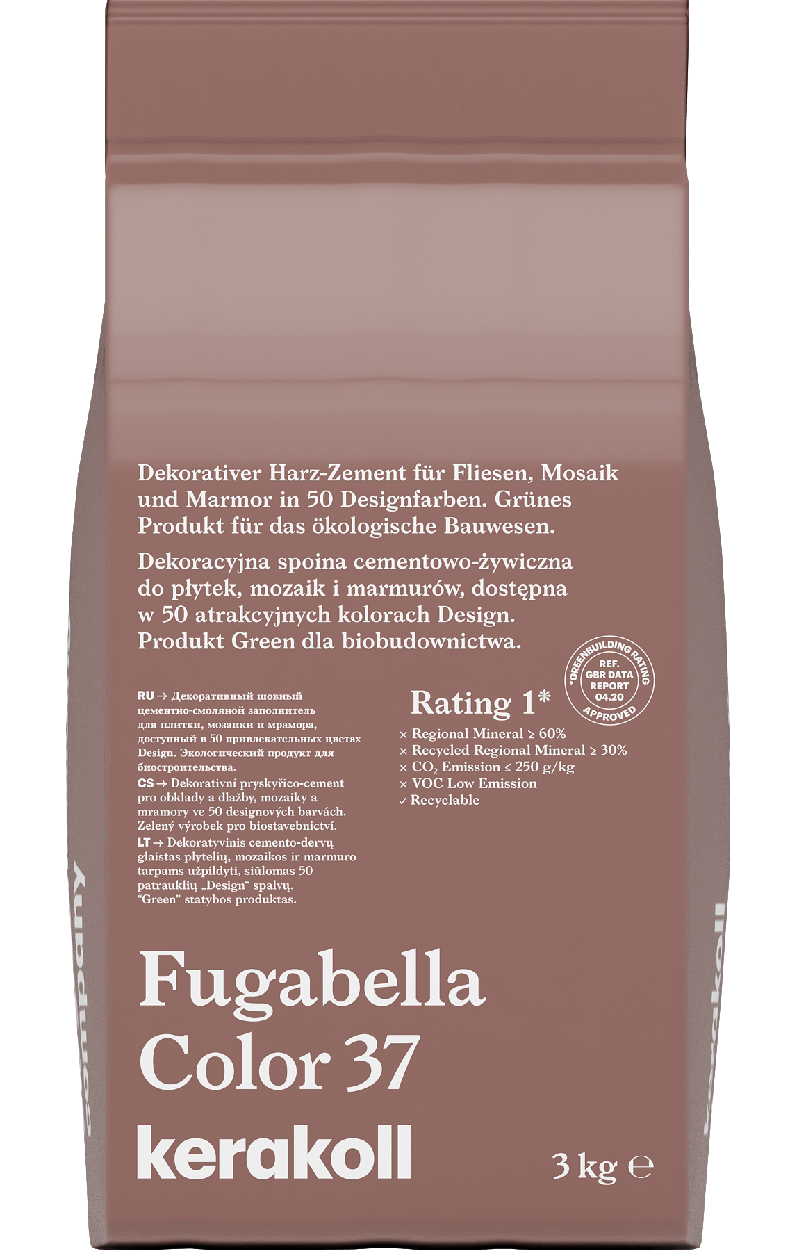 Изображение товара Гибридная затирка Kerakoll Fugabella Color 37 Серо-пурпурный 3 кг Италия