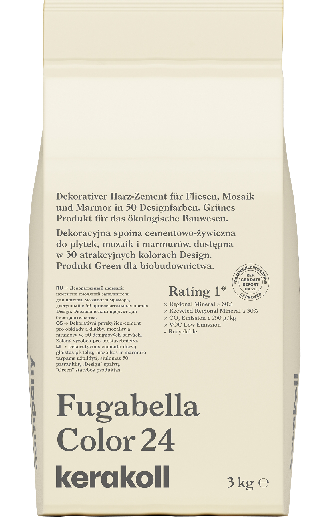 Изображение товара Гибридная затирка Kerakoll Fugabella Color 3 кг Цвет 24 Слоновая кость