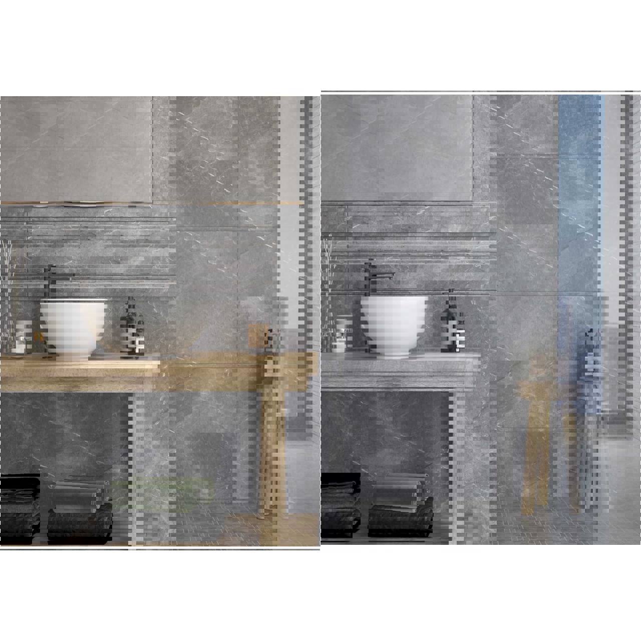 Изображение товара Плитка Керамин Канон 1Д 30x90 см настенная интерьерная серый Беларусь