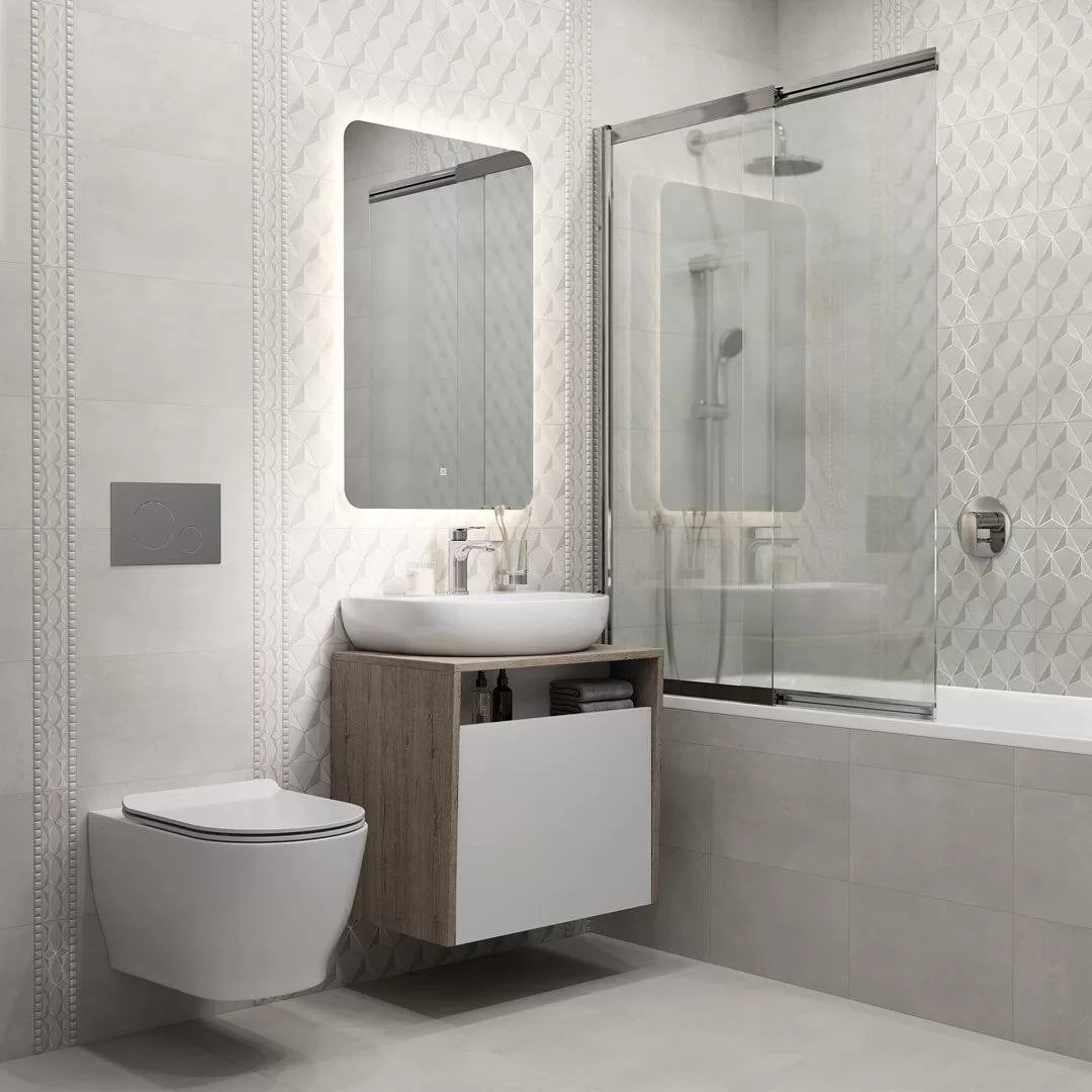 Изображение товара Керамическая настенная плитка Kerama marazzi Корредо 25x40 см светло-серый
