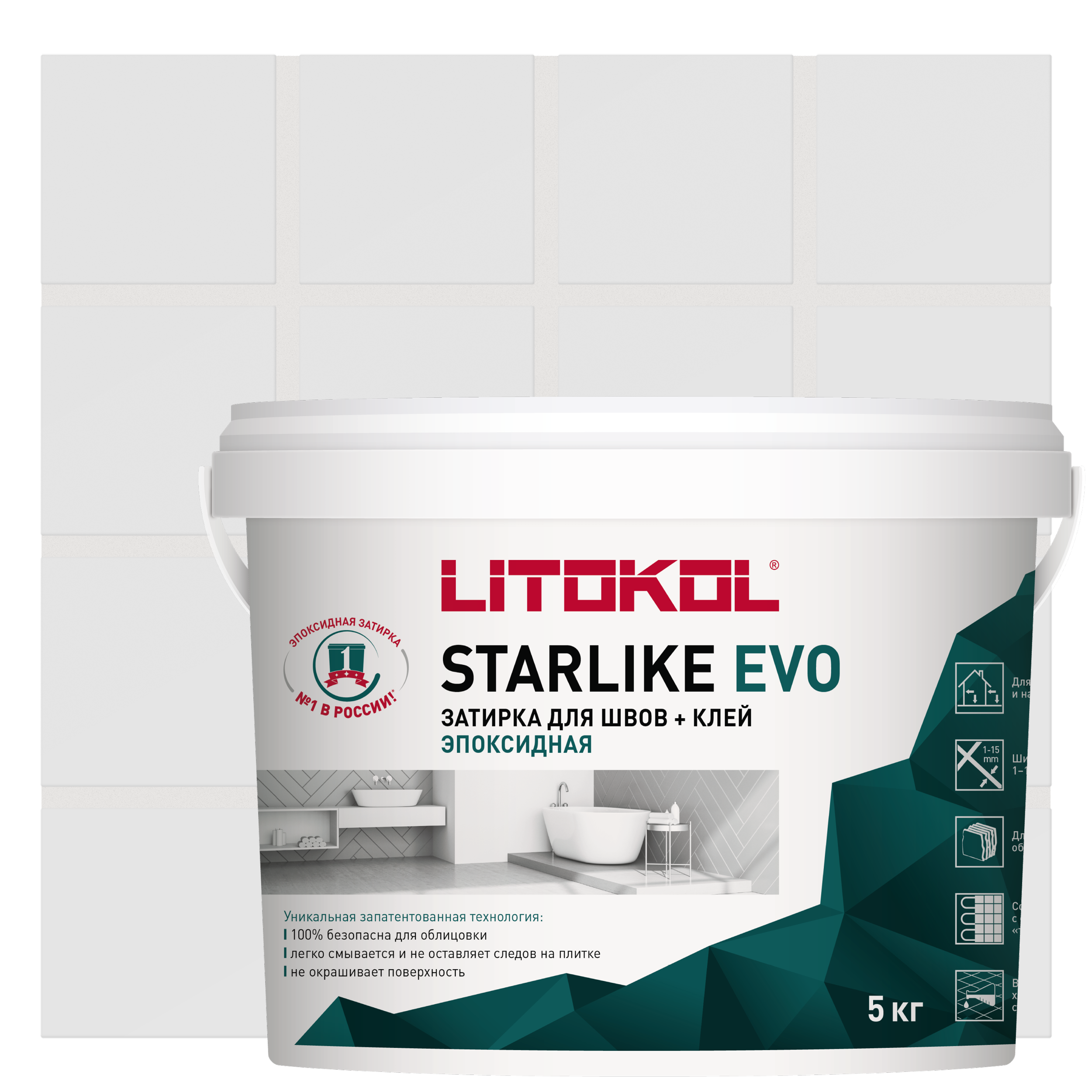 Изображение товара Затирка Litokol L0485120004 Starlike Evo S.102 Bianco Ghiaccio 5.30кг