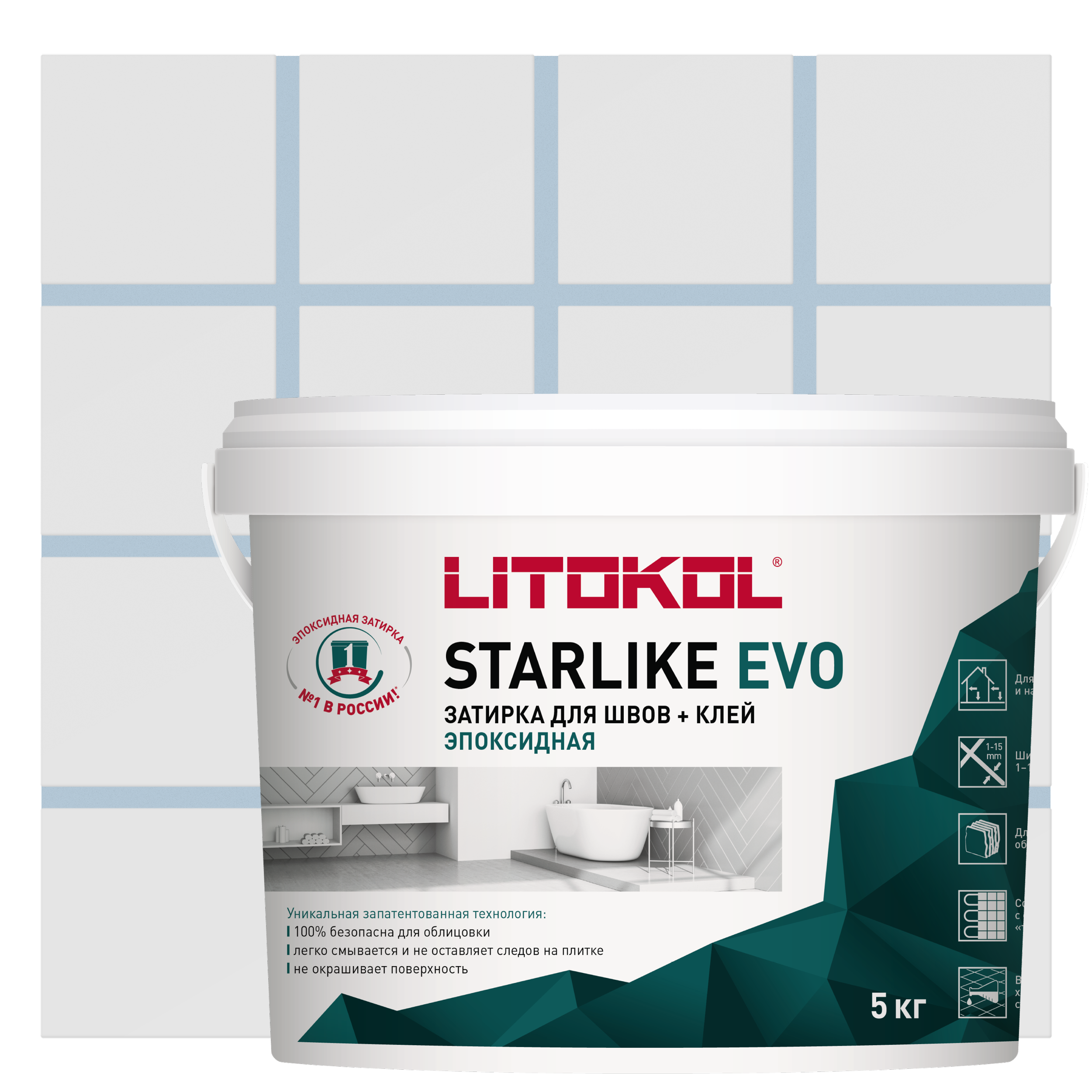 Изображение товара Эпоксидная затирка Litokol Starlike Evo S.400 Verde Salvia 5.3 кг