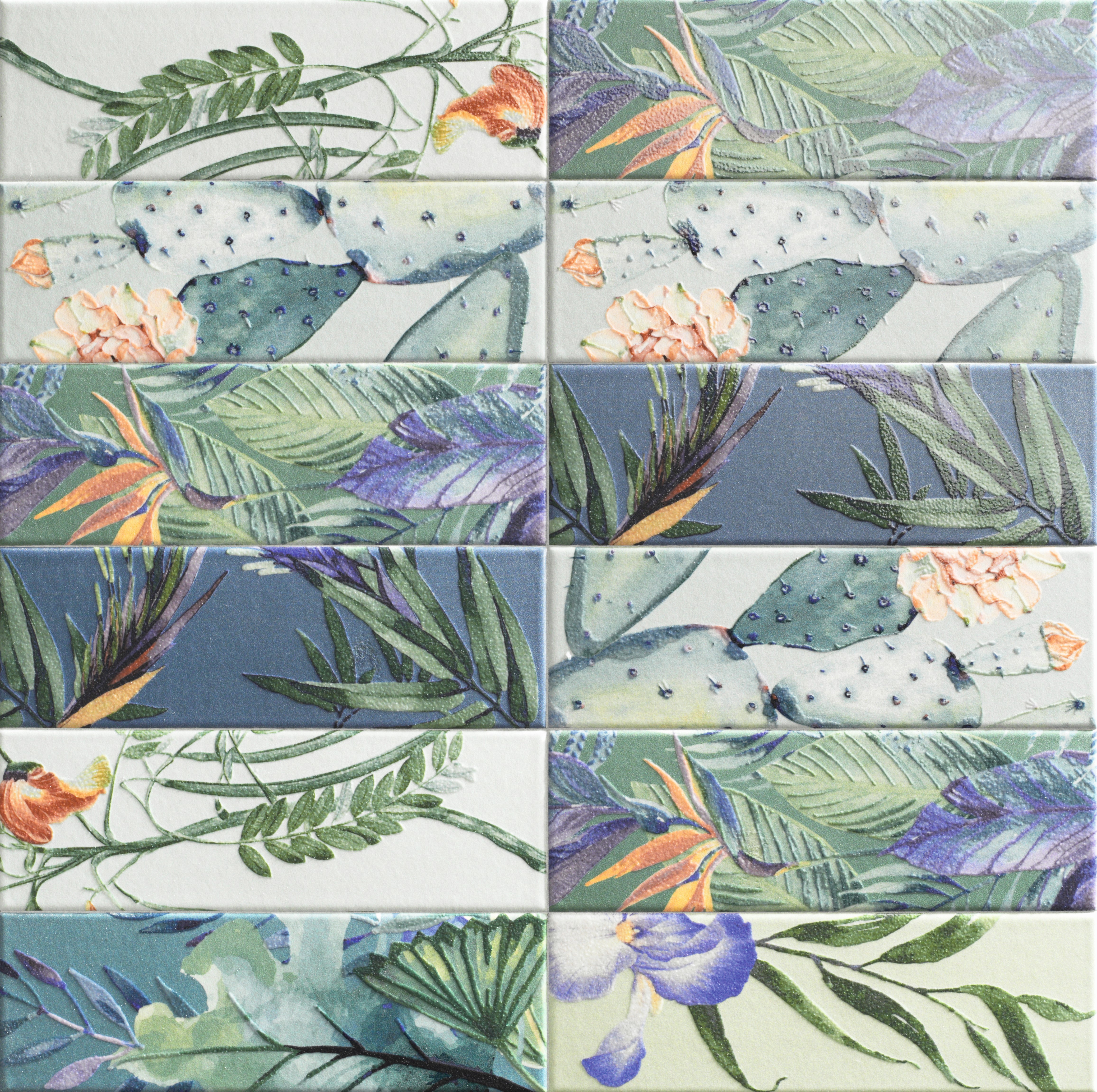 Изображение товара Керамическая плитка Mainzu Jungle Tapis Eden 10x30см 1.02 м² цвет разноцветный