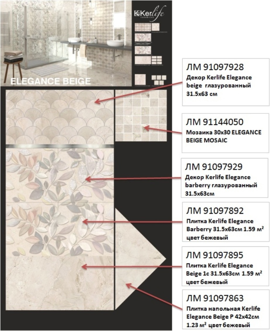 Изображение товара Плитка Kerlife Elegance Beige 42x42 см для пола